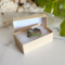 Sea Glass Polymer Clay and Stainless Steel Ring in packaging